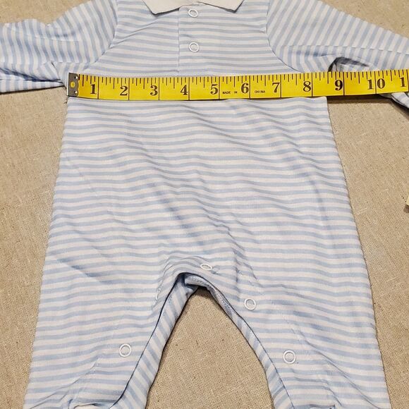 Middleton Reborn Baby Doll Blue Striped One Piece Doll Clothes - Picture 5 of 8